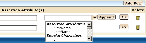 Special Characters Menu for Attribute Mapping