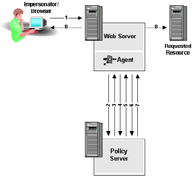 Workflow for an Impersonator Accessing a Protected Resource