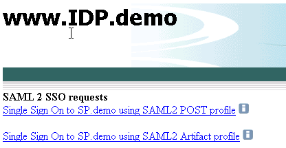 Graphic showing an Idp Demo Page