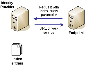 Graphic showing a network using indexed endpoints