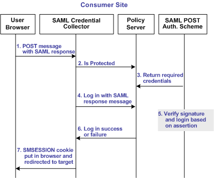 Graphic showing the SAML 1.x Process Model