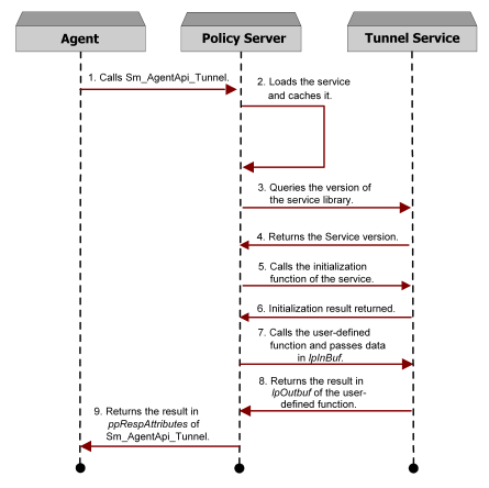 Graphic showing how the API is used in the tunnel service process