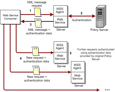 Diagram illustrating the flow of data during multi-step authentication