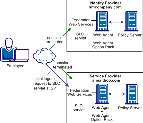 Graphic showing the solution for single logout