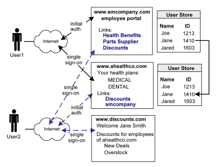 Graphic showing an example of an extended federated network