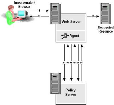 Workflow for an Impersonator Accessing a Protected Resource