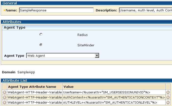 Header Variables for Sample App Responses