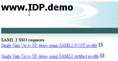 SM--Idp Demo Page