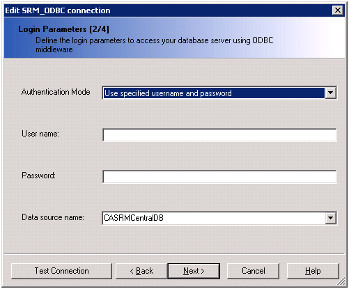 Edit SRM ODBC Connection