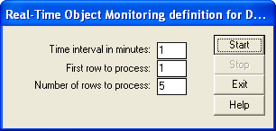 This illustration is a screen shot example of the Monitor dialog.