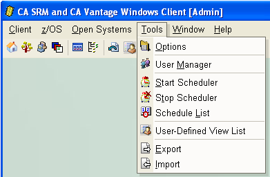 This illustration is a screen shot example of the Tools menu options.