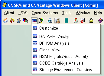 This illustration is an example of the Consoles View menu options.