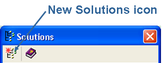 This illustration is a screen shot example showing the New Solutions icon in the top part of the Solutions window.