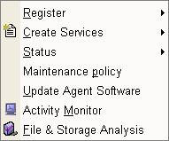 This illustration is a screen shot example of the Open Systems menu options.