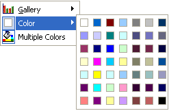 This illustration is a screen shot example of the Right-Click Graph, Color menu.