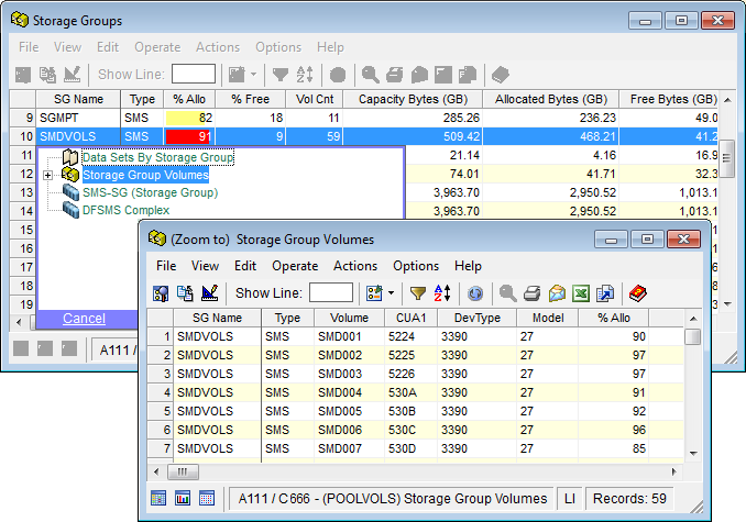 This is a screen shot example of the Windows Client Open Zoom results.