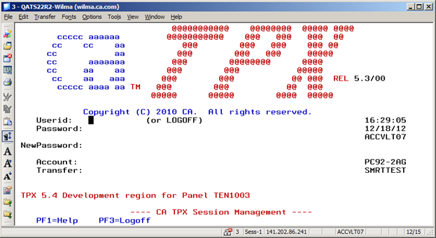 A sample TEN1003 panel