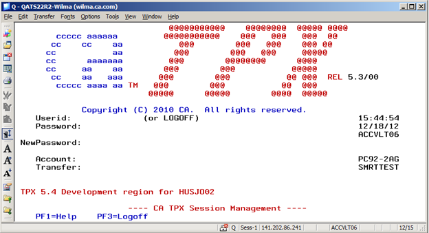 A sample display of the TEN0003 panel