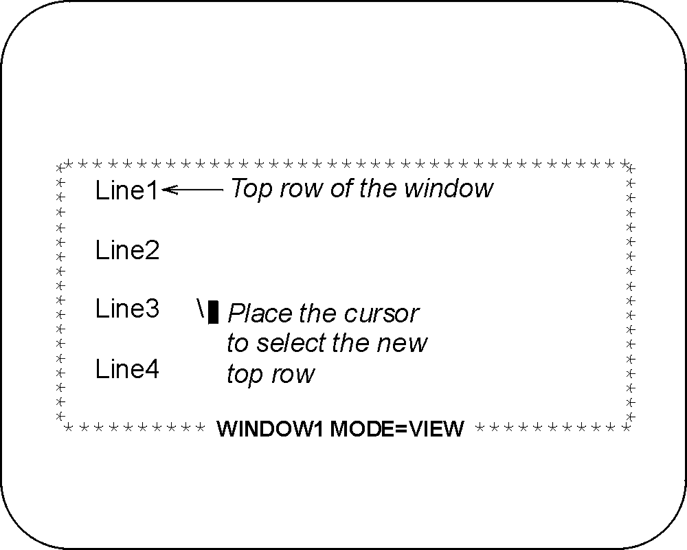 The diagram describes to scroll down through the application image in view mode.