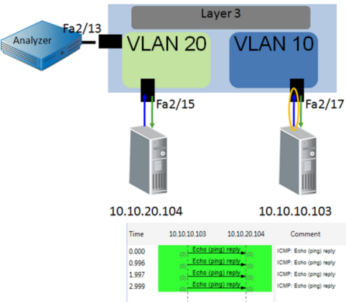 Diagram showing VSPAN sourced from only one direction