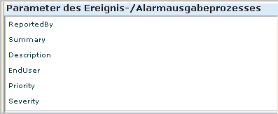 Parameter für den Ereignis-/Alarmausgabeprozess (EventAlertOutput) werden bei der Konfiguration von IT PAM in CA Enterprise Log Manager eingegeben.