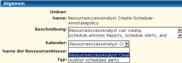 Wenn Sie dem Kalender einen Namen geben, der ganz oder teilweise mit dem Namen der Richtlinie übereinstimmt, für die er gilt, ist er in der Dropdown-Liste "Kalender" leicht zu finden.