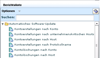 Berichtsliste - zeigt Berichte, die auf die PCI-Kennung Bezug nehmen