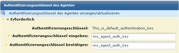 Dialogfeld "Agentenauthentifizierung"