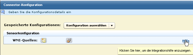 Auf dem Fenster für die Connector-Konfiguration befindet sich eine Hilfeschaltfläche, die das entsprechende Connector-Handbuch öffnet.