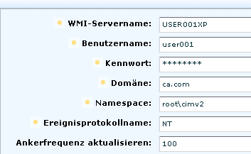 Dieser Sensor zeigt auf einen Computer, der von dem Computer entfernt ist, auf dem der Agent installiert ist.