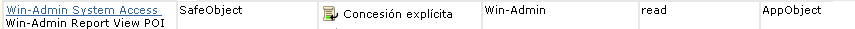 El ejemplo ofrece a Win-Admin un acceso de lectura a AppObject.