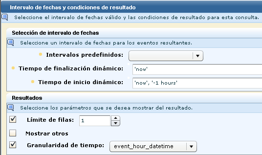 Pantalla que muestra las condiciones de fecha y rango de la tarea de alerta de acción.