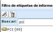 Lista de etiquetas de informes: visualización de etiqueta de PCI