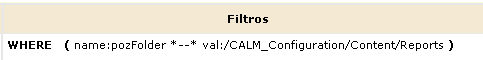 El filtro limita a los informes los objetos de la aplicación que ven los auditores.