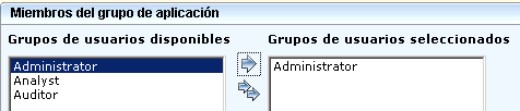 Cuadro de diálogo Nuevo usuario: campo Grupos disponibles