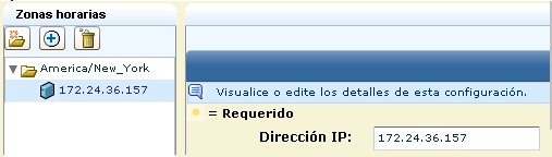 Introduzca la zona horaria del servidor local o servidor de tiempo.