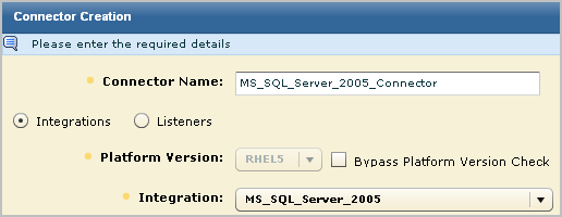 Select the MS_SQL_Server_2005 integration.