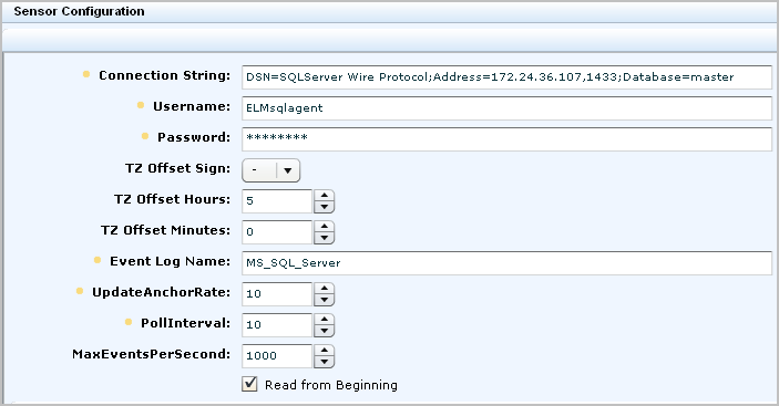 Enter the data as specified in the connector guide.