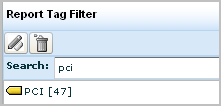 Report Tag list - showing PCI tag