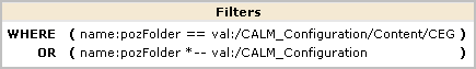 The CEG Policy filter limits access granted by this policy to the data stored in the EEM Folder path of Content/CEG.