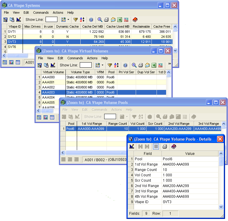 Screen shot example of zooming and then displaying the Details window.