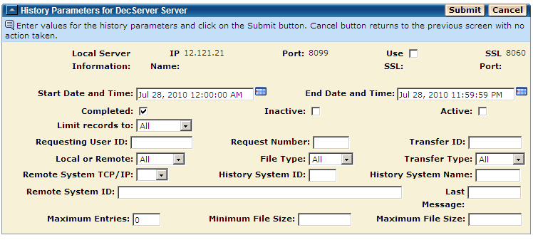 Import servers from history