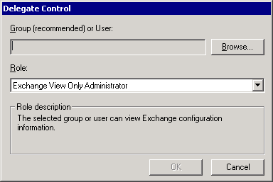 Delegate control dialog