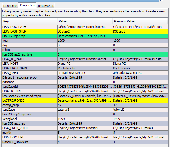 Screenshot of properties tab for Tutorial 3