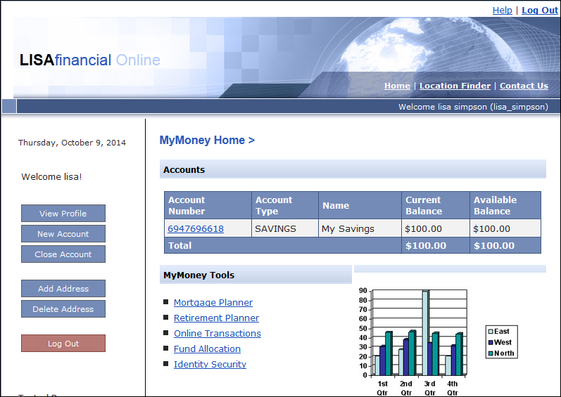 LISA Bank with new savings account added