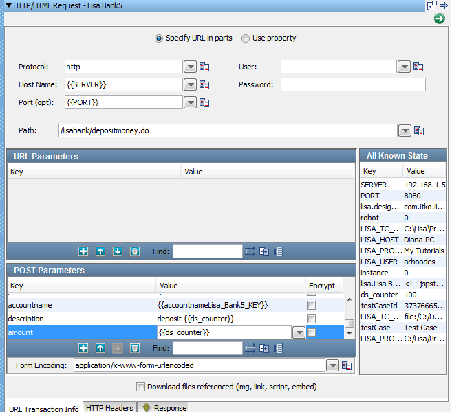 Screenshot of modifying Post parameters for Tutorial 6