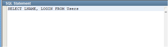 SQL Statement pane for Tutorial 9