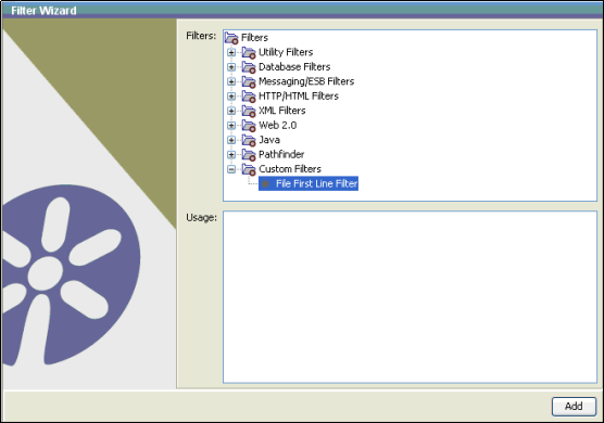 SDK Filter Wizard screen