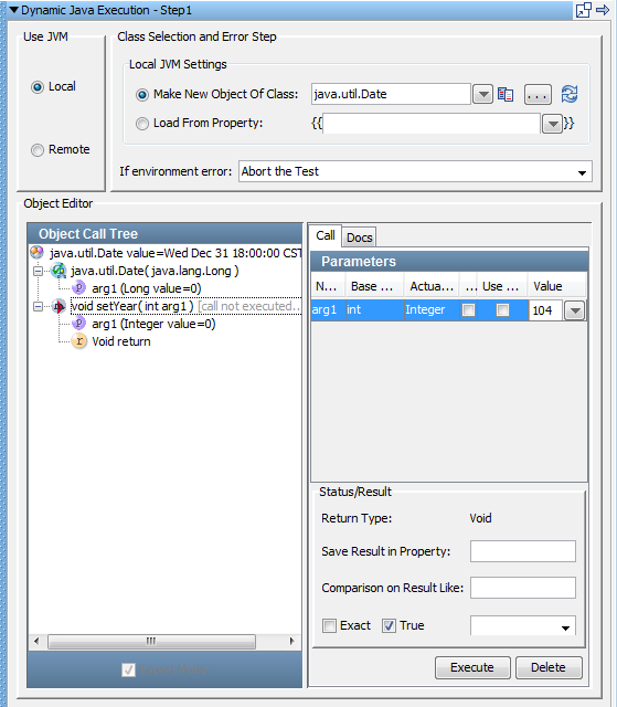 Screenshot of Dynamic Java Execution step COE Call Tree tab for Tutorial 4
