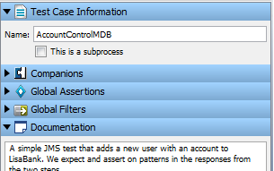 Screenshot of Element panel for a test case